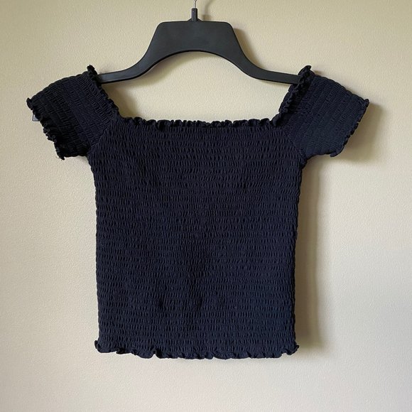 Hollister Tops - Hollister Black Smocked Top Size Small